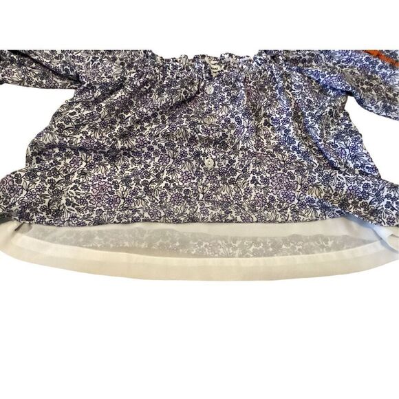 American Eagle Floral Blouse Lightweight Buttons Boho Bohemian Preppy School - Picture 5 of 11